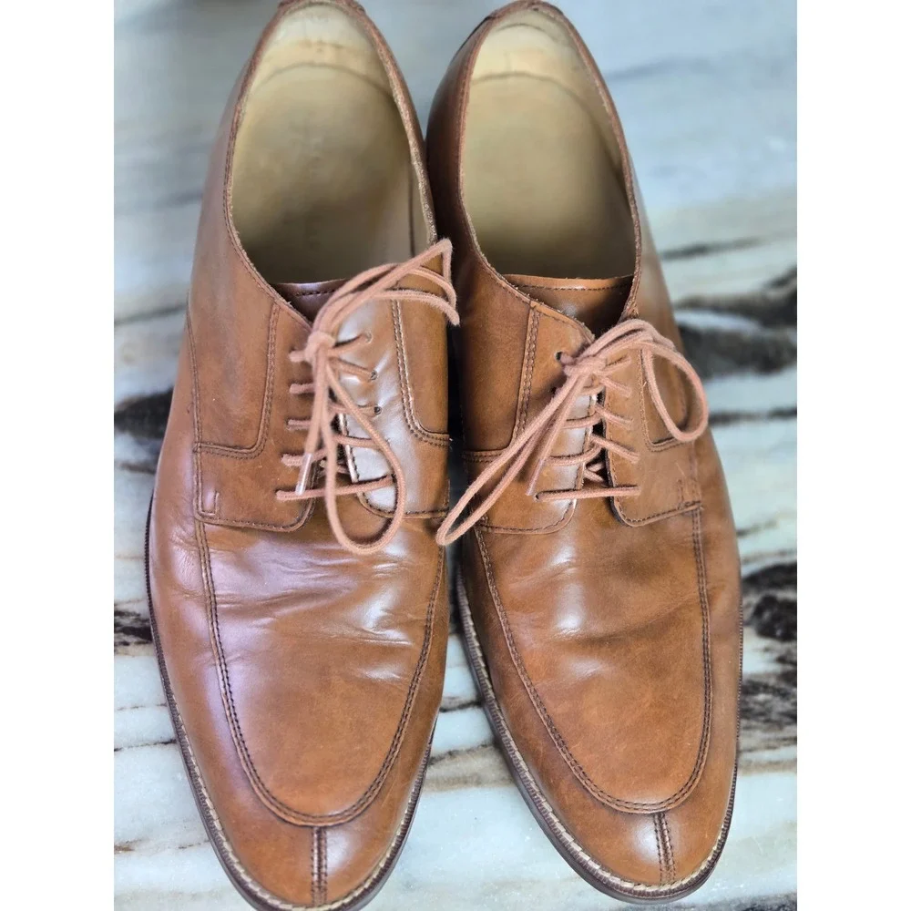 Cole Haan Grand OS 13MTan Brown‎ Leather Split Toe Derby Dress Shoes